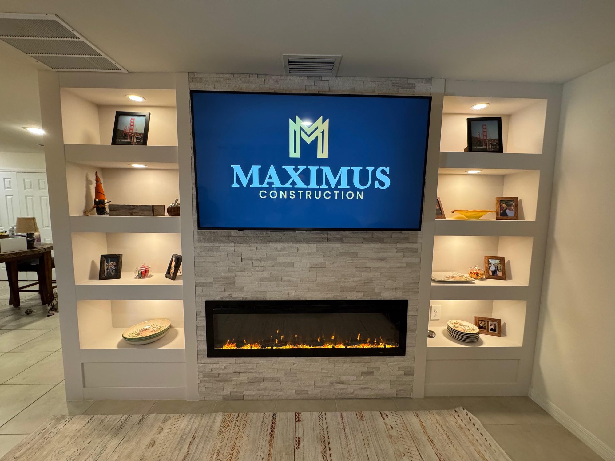 Custom Built-In Media Wall