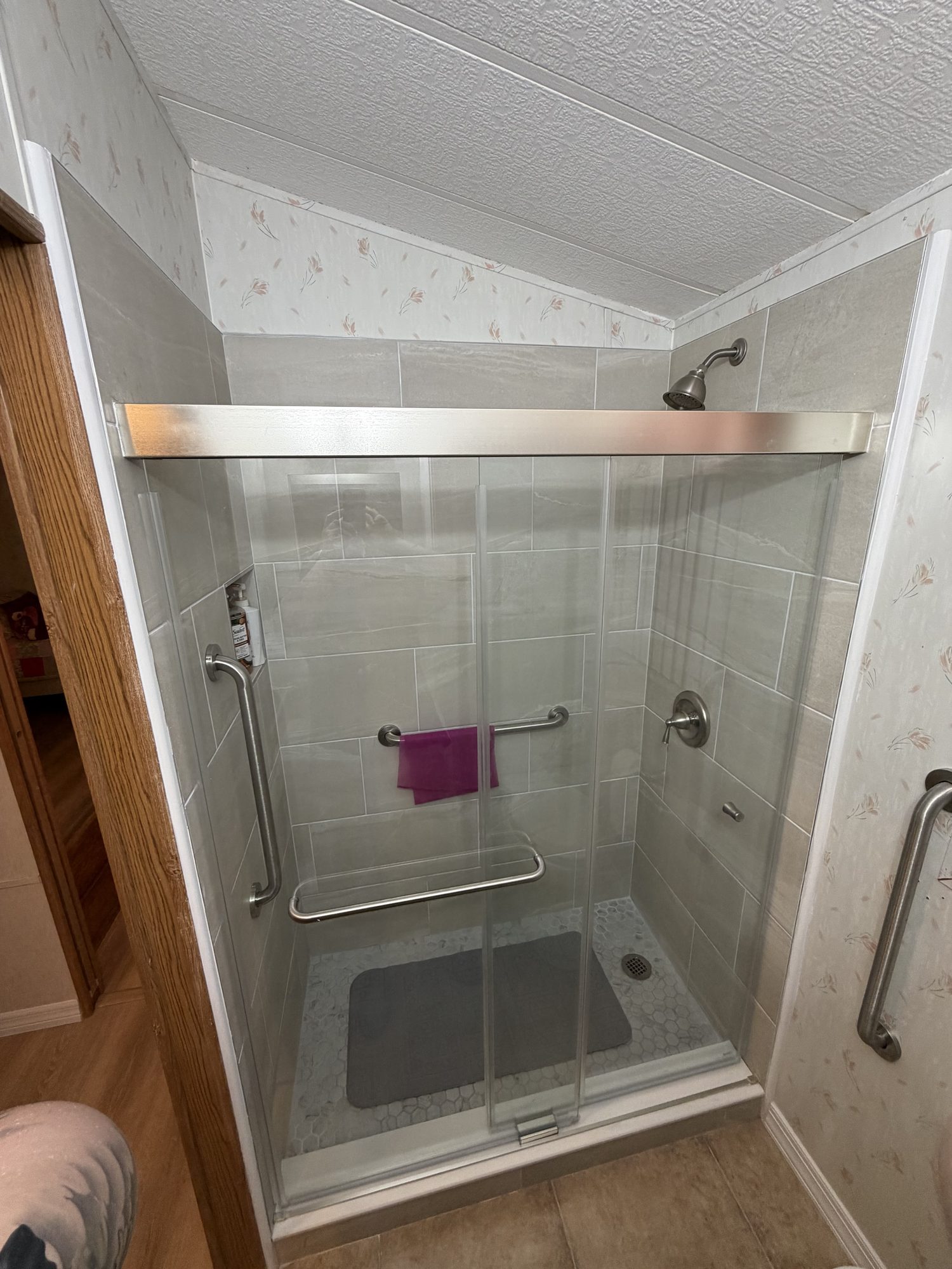 Frameless Glass Shower — Guest Bath